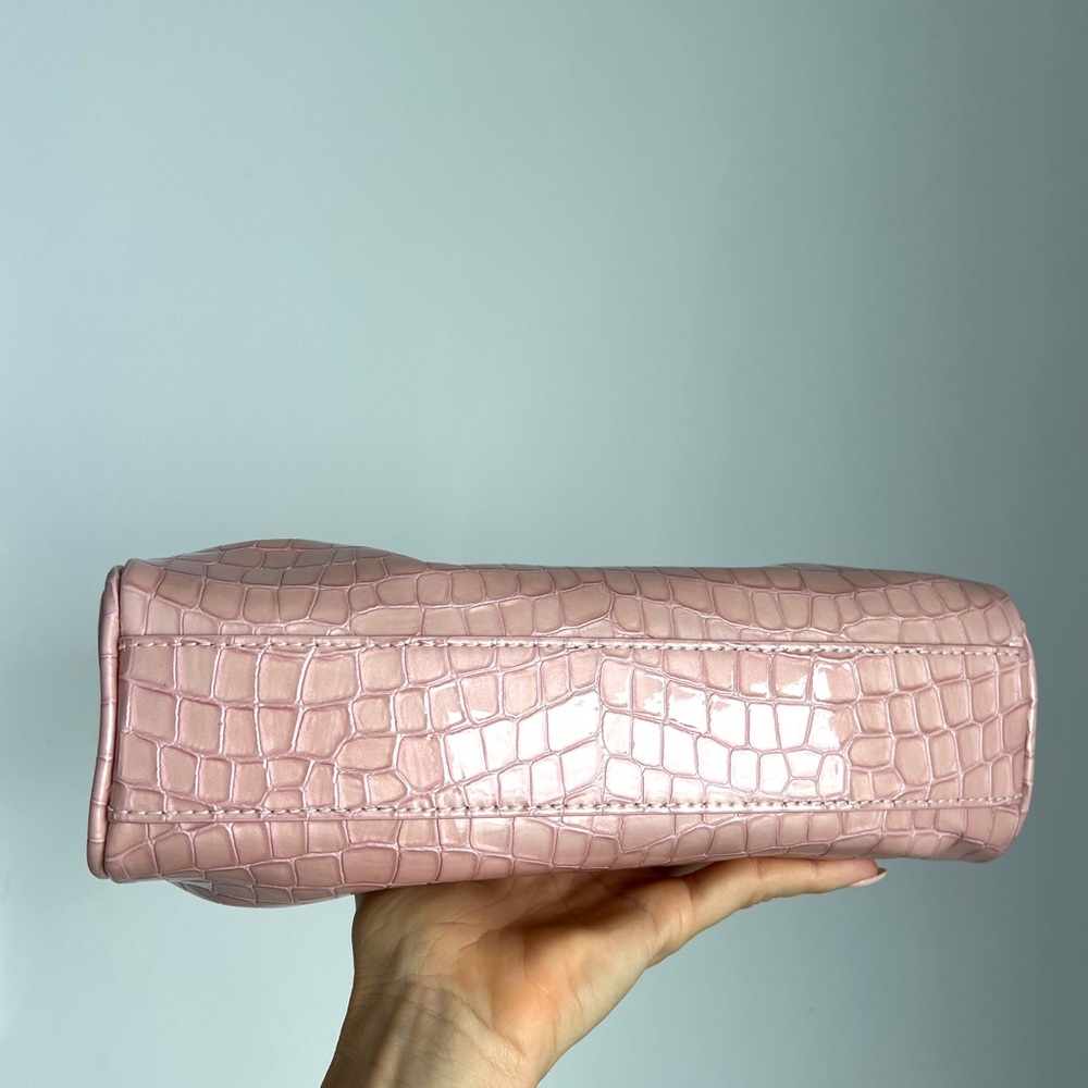 New Elleme Dimple Elegant Pink Crocodile-Embossed Women's Bag - Picture 6 of 15